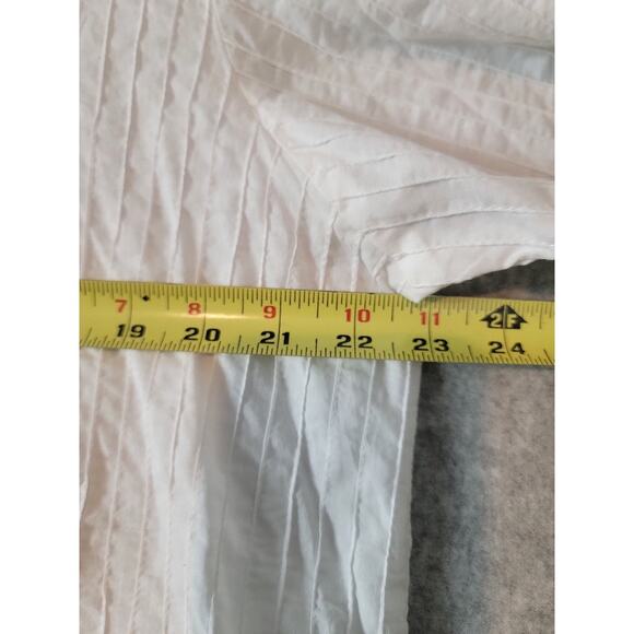 WaterSister Lagenlook Tunic Top 2XL Mandarin Collar Midi Sleeve White NEW‎ - Picture 9 of 11